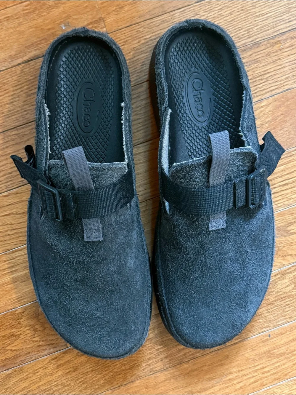 Chaco Men’s 12 Paonia Suede Clogs Mules Black Slip On Comfort Shoes Suede Wool
